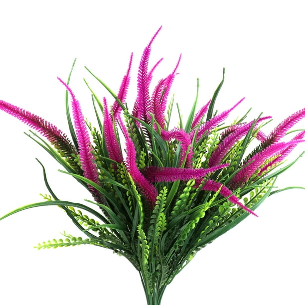 Artificial Plants Flower Faux Plastic Setaria Shrubs Greenery Bushes Indoor Outs